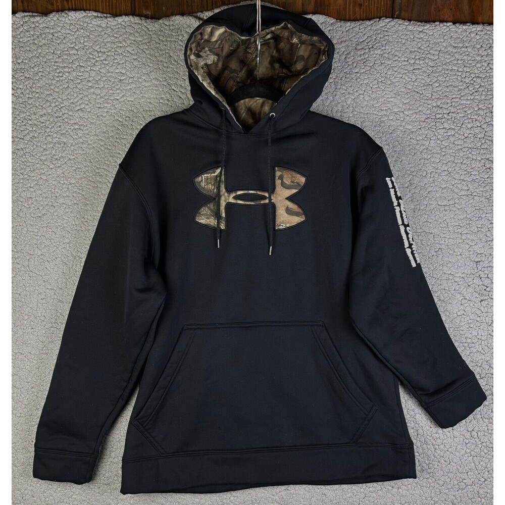 Under Armour Hoodie M Camo Pullover Waterfowl Elite Long Island Duck Hunting Men